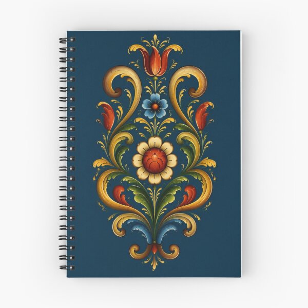 Item preview, Norwegian Blue Telemark Rosemaling ,Rosemaling Blue and Red  designed and sold by Owneysweet.