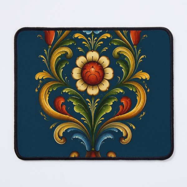 Item preview, Norwegian Blue Telemark Rosemaling ,Rosemaling Blue and Red  designed and sold by Owneysweet.