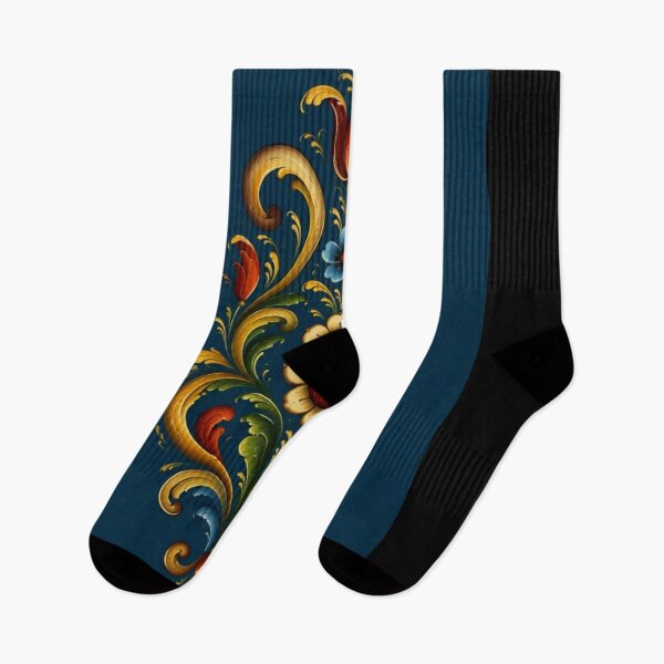 Item preview, Norwegian Blue Telemark Rosemaling ,Rosemaling Blue and Red  designed and sold by Owneysweet.