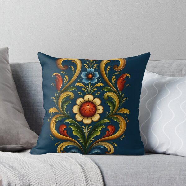 Item preview, Norwegian Blue Telemark Rosemaling ,Rosemaling Blue and Red  designed and sold by Owneysweet.
