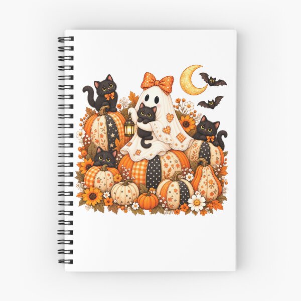 Item preview, Cute Halloween Ghost Black Cat Pumpkin Patchwork designed and sold by will freed18.