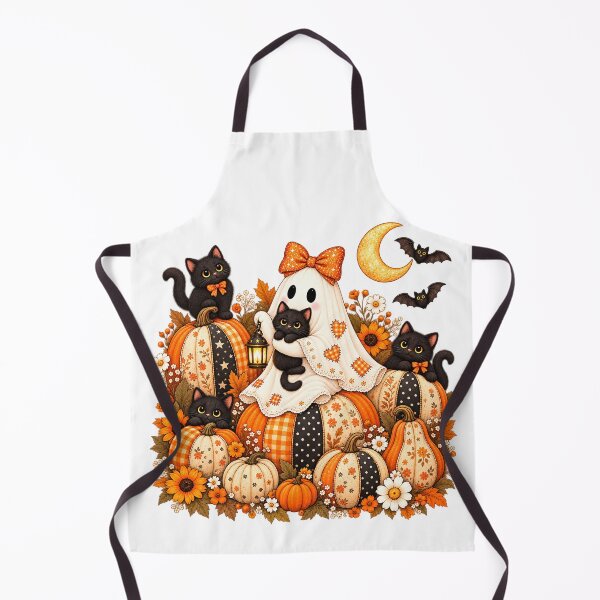 Item preview, Cute Halloween Ghost Black Cat Pumpkin Patchwork designed and sold by will freed18.