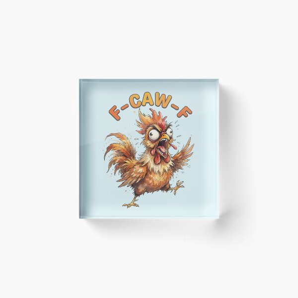 Item preview, Angry Screaming Rooster Crazy Cartoon Chicken Art designed and sold by chriswo-design.