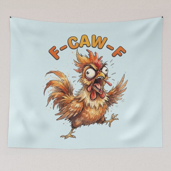 Item preview, Angry Screaming Rooster Crazy Cartoon Chicken Art designed and sold by chriswo-design.