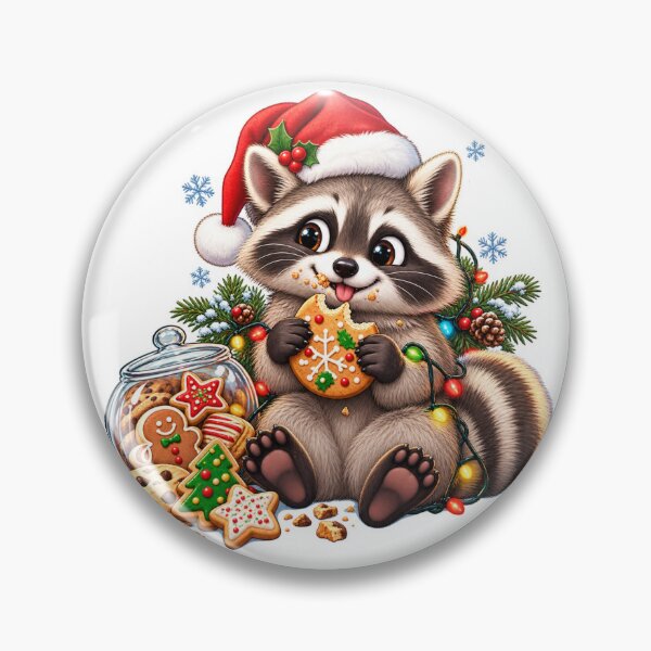 Item preview, Christmas Raccoon Cookie Thief Sticker – Cute Woodland Holiday designed and sold by Ameliajohanson.