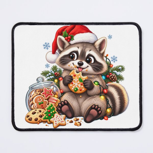 Item preview, Christmas Raccoon Cookie Thief Sticker – Cute Woodland Holiday designed and sold by Ameliajohanson.