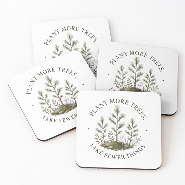 Item preview, Plant More Trees – Organic Pine Sapling Botanical Illustration – Forest Green Eco Art – Nature Conservation Design designed and sold by bobscraze.