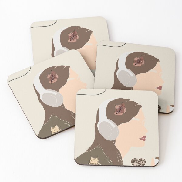 Item preview, Cozy Cafe Girl Coffee Aesthetic Illustration designed and sold by EMANÉ..