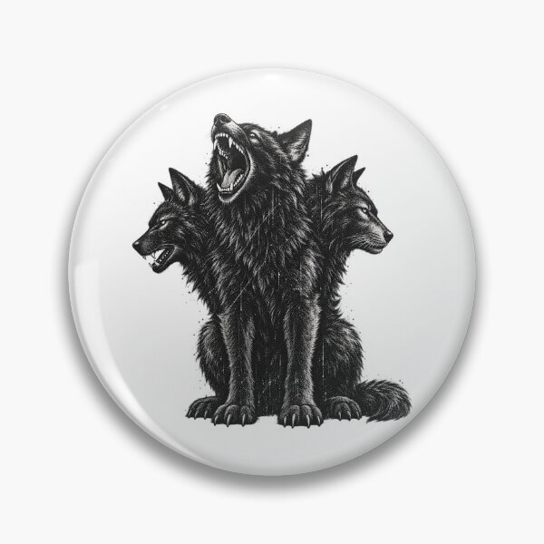Item preview, Three-Headed Wolf Pack – Dark Gothic Mythical Beast designed and sold by will freed18.