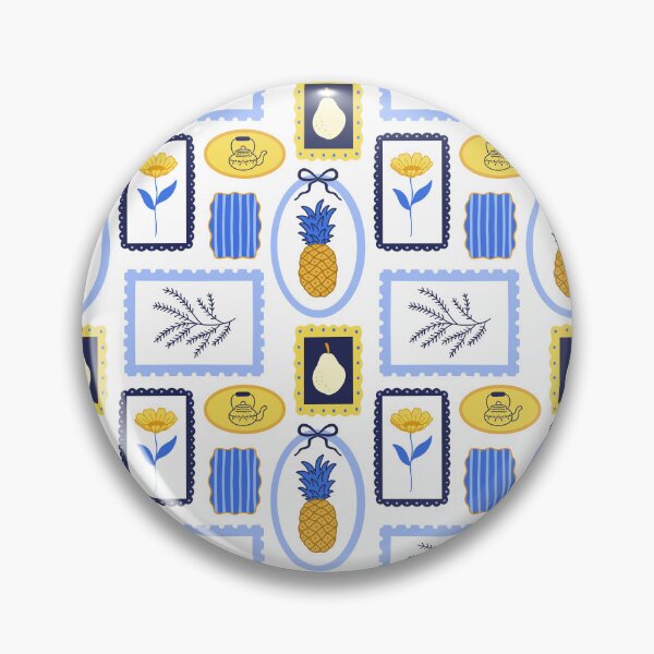 Item preview, Coquette Cottage Kitchen — Floral, Pineapple & Tea Kettle Seamless Pattern designed and sold by Olive Lane Creative.