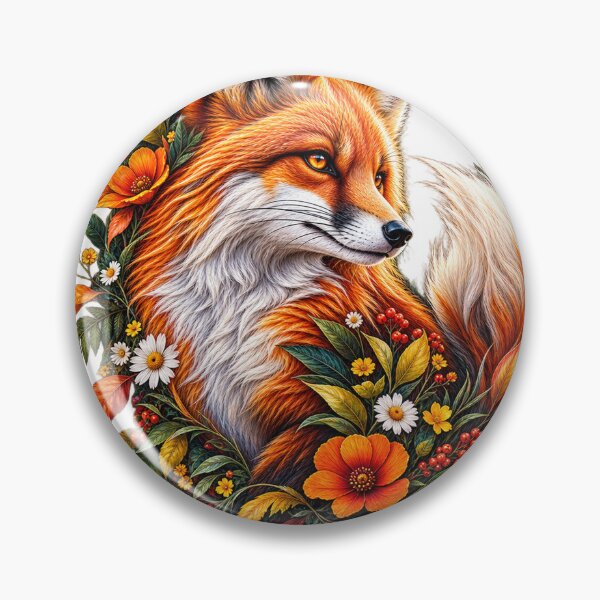 Item preview, Botanical Fox Wildflower Art designed and sold by wildflux.