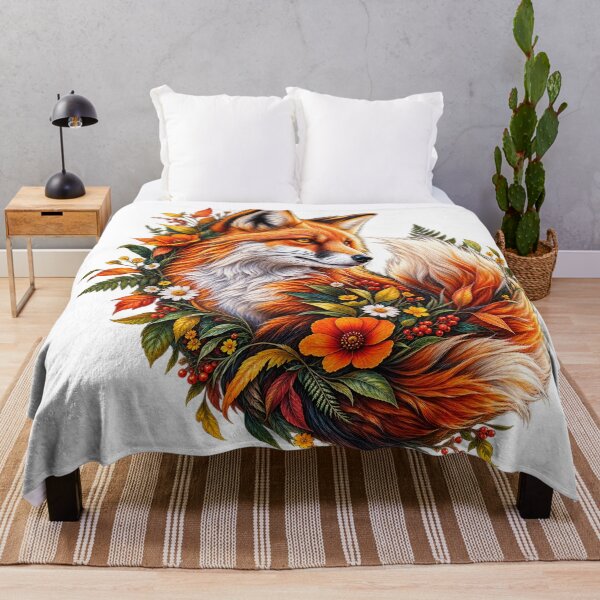Item preview, Botanical Fox Wildflower Art designed and sold by wildflux.