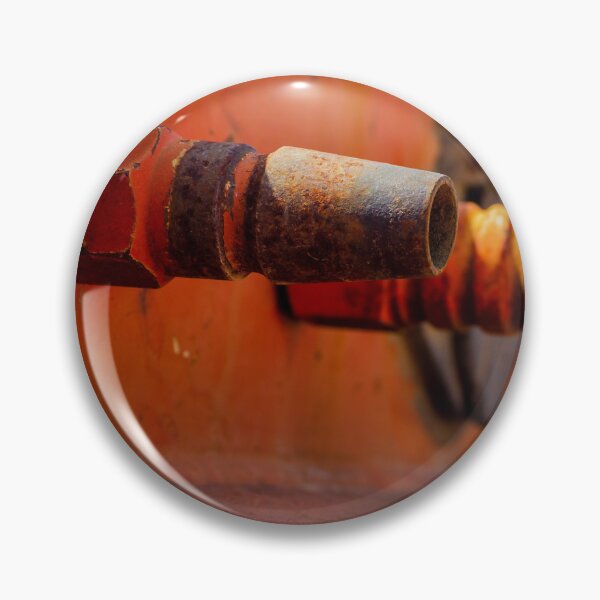 Item preview, Rusty Metal Hose Connectors Close-Up On Orange Industrial Surface With Weathered Texture designed and sold by Nmallia.