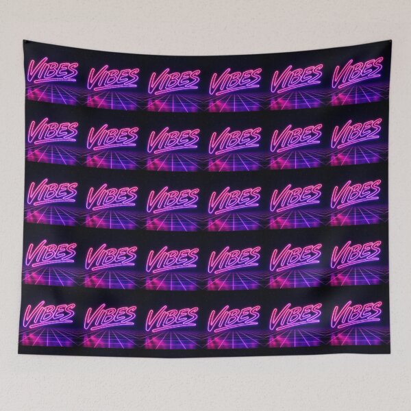 Item preview, Neon Purple VIBES Retro Aesthetic Grid Design designed and sold by Ink-verse-.