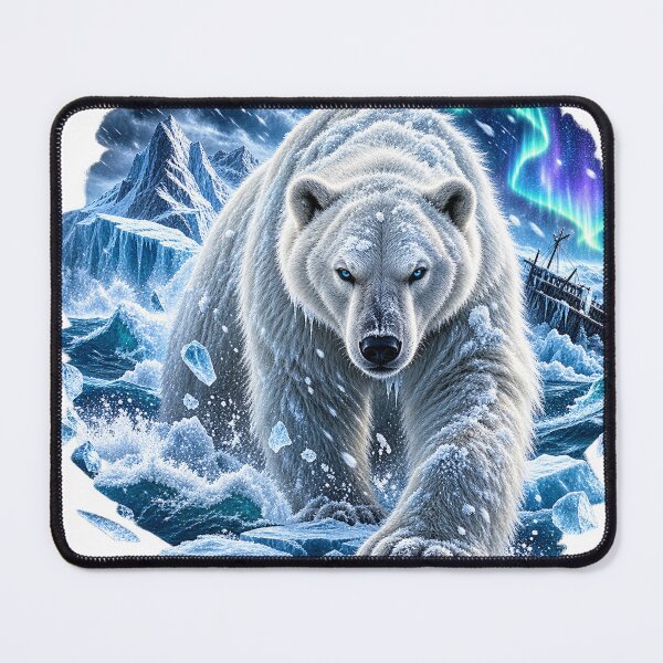 Item preview, Polar Bear Arctic Storm Wildlife Art designed and sold by wildflux.