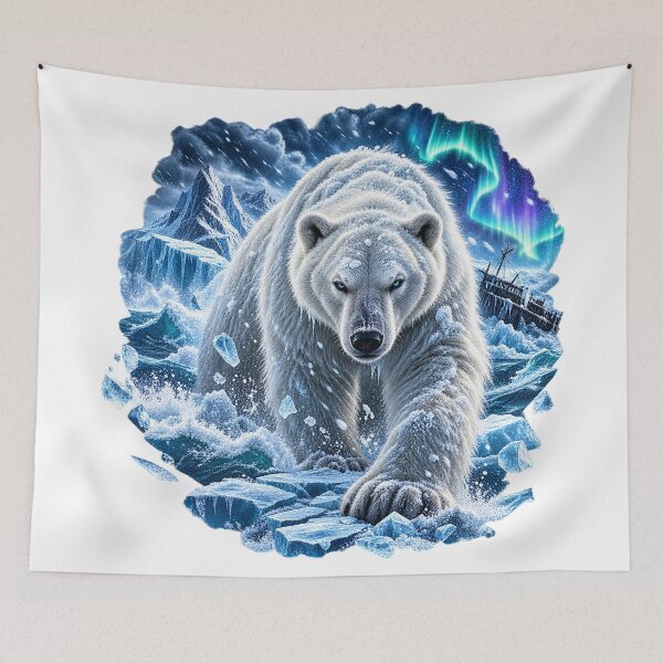 Item preview, Polar Bear Arctic Storm Wildlife Art designed and sold by wildflux.