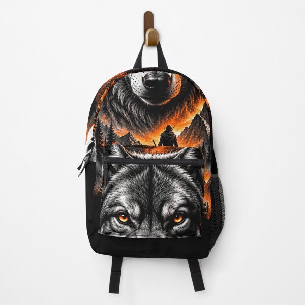 Item preview, Wilderness Wolf Warrior – Dramatic Wolf Wildlife Fantasy Art designed and sold by wildflux.