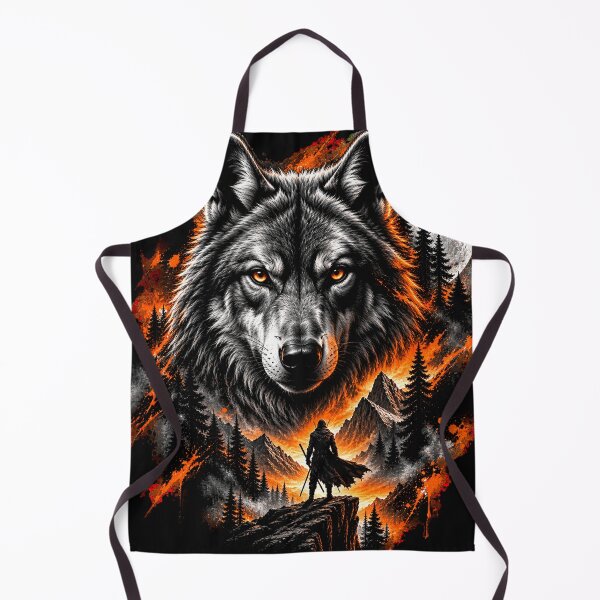 Item preview, Wilderness Wolf Warrior – Dramatic Wolf Wildlife Fantasy Art designed and sold by wildflux.