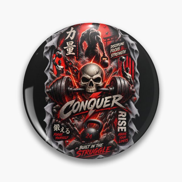 Item preview, 3D Skull Strength Gym Motivation designed and sold by AI-Only Creations.