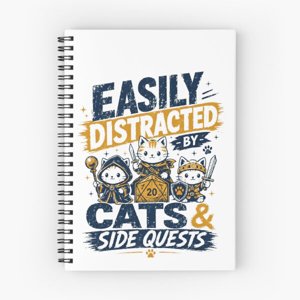 Item preview, Easily Distracted By Cats & Side Quests Roleplaying Game Feline Fan designed and sold by RetroMini2026.