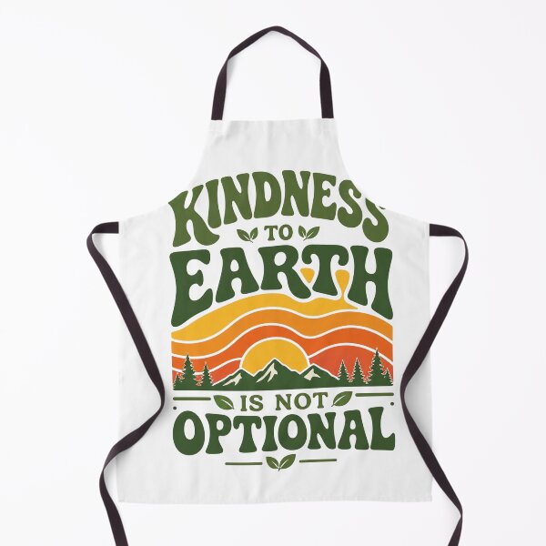 Item preview, Kindness to Earth – Retro 70s Wavy Sunset Gradient – Eco-Friendly Typography – Leaf Accent Design designed and sold by bobscraze.