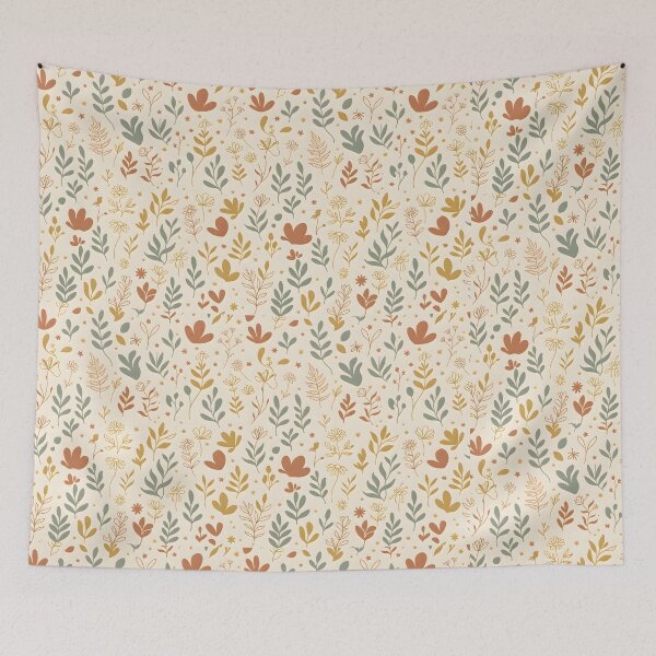 Item preview, Retro Boho Botanical Pattern | Minimalist Earthy Floral Wildflower Aesthetic Surface Design designed and sold by Jayara [Born To Reign].