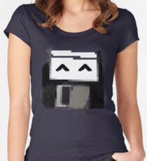 Degraded floppy smiley Women's Fitted Scoop T-Shirt