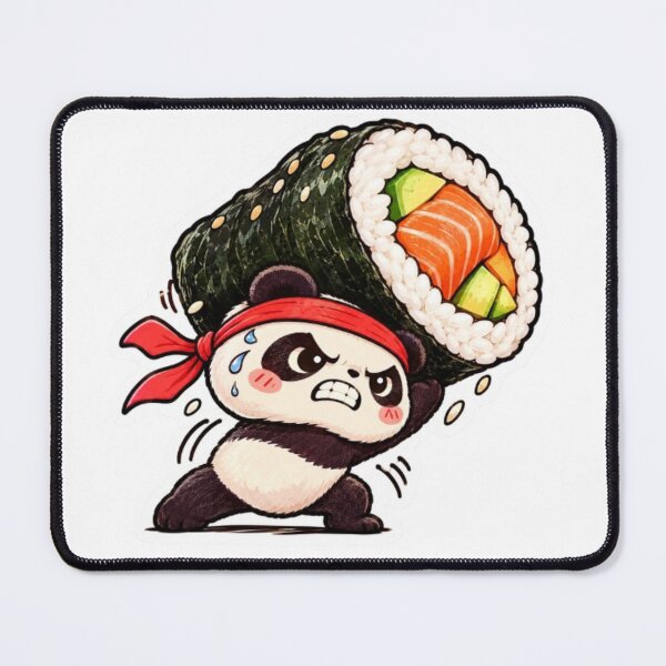 Item preview, Strong Ninja Panda Lifting Giant Sushi Roll designed and sold by Snurly.