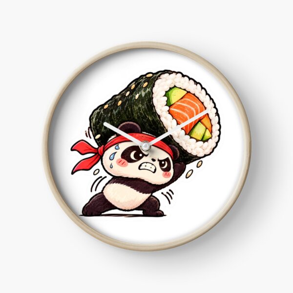 Item preview, Strong Ninja Panda Lifting Giant Sushi Roll designed and sold by Snurly.
