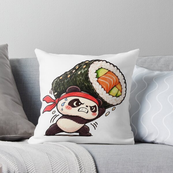 Item preview, Strong Ninja Panda Lifting Giant Sushi Roll designed and sold by Snurly.