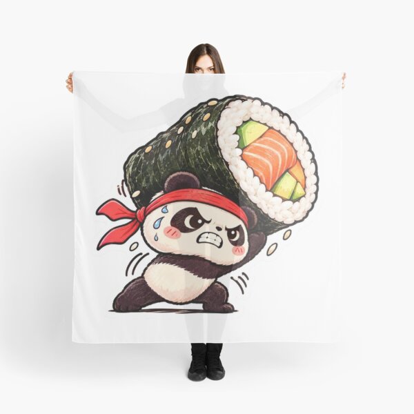 Item preview, Strong Ninja Panda Lifting Giant Sushi Roll designed and sold by Snurly.