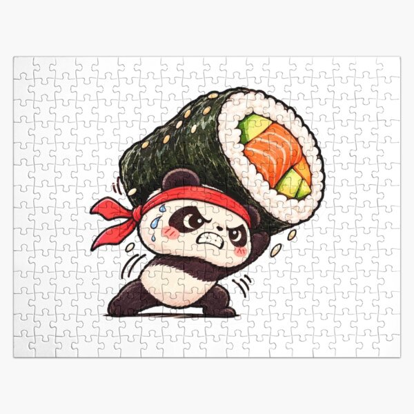 Item preview, Strong Ninja Panda Lifting Giant Sushi Roll designed and sold by Snurly.