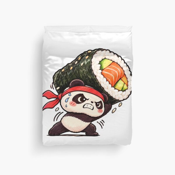 Item preview, Strong Ninja Panda Lifting Giant Sushi Roll designed and sold by Snurly.