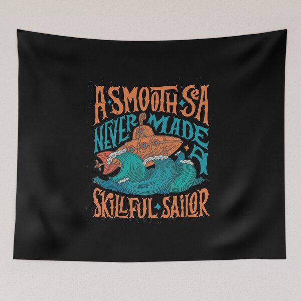 Item preview, A Smooth Sea Never Made a Skillful Sailor - Vintage Nautical Quote & Anchor Design designed and sold by DesignsCornerCo.