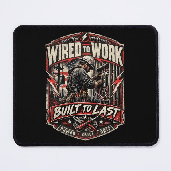 Item preview, Wired to Work Built to Last - Vintage Electrician Skilled Trades T-Shirt designed and sold by DomKo10.