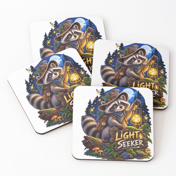 Item preview, Light Seeker Raccoon Lantern Wildlife Art designed and sold by wildflux.