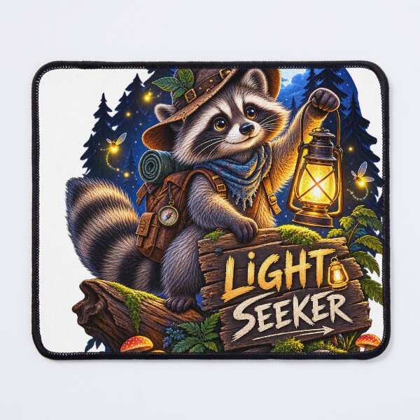 Item preview, Light Seeker Raccoon Lantern Wildlife Art designed and sold by wildflux.
