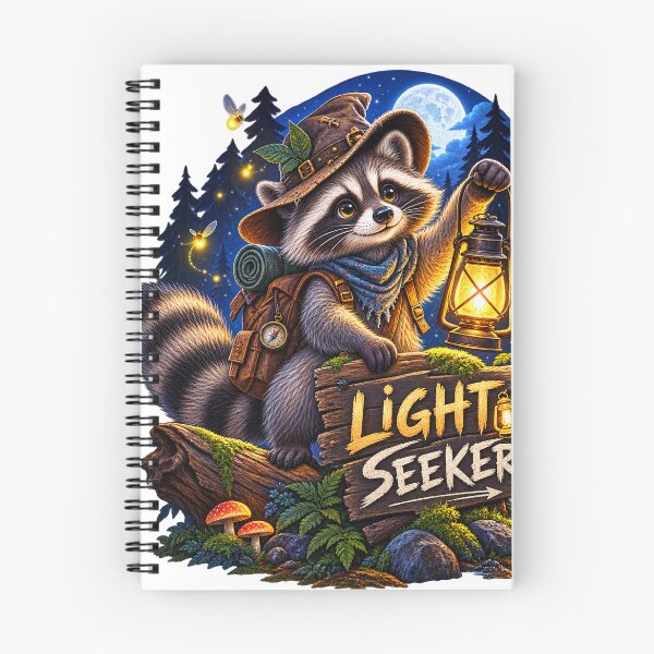 Item preview, Light Seeker Raccoon Lantern Wildlife Art designed and sold by wildflux.