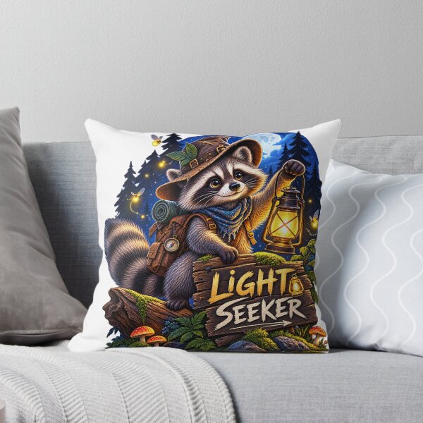 Item preview, Light Seeker Raccoon Lantern Wildlife Art designed and sold by wildflux.