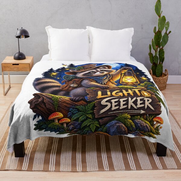 Item preview, Light Seeker Raccoon Lantern Wildlife Art designed and sold by wildflux.