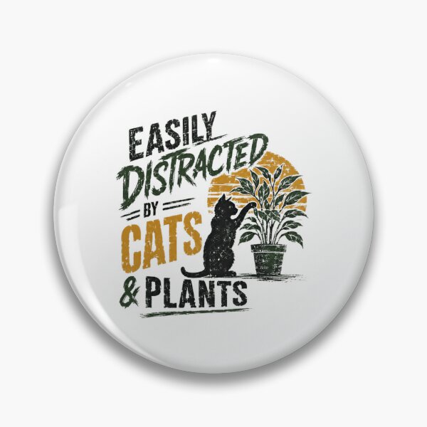 Item preview, Easily Distracted By Cats & Plants Cat Lover Plant Parent Gardener designed and sold by RetroMini2026.