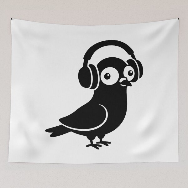 Item preview, A pigeon wearing headphones designed and sold by Visual-Elixir.