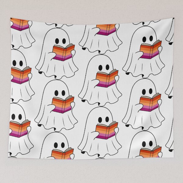 Item preview, Ghost With Book - Lesbian Pride Halloween designed and sold by Cannaxes Studio.