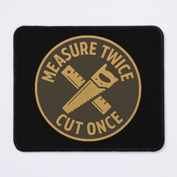 Item preview, Measure Twice Cut Once Woodworking Carpenter Tools Crossed Saw Ruler Retro Vintage designed and sold by Photo-Sphere101.