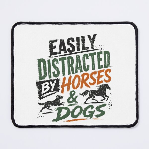 Item preview, Easily Distracted By Horses & Dogs Animal Lover Equestrian Dog Owner designed and sold by RetroMini2026.