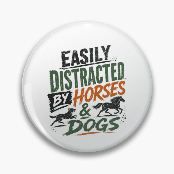 Item preview, Easily Distracted By Horses & Dogs Animal Lover Equestrian Dog Owner designed and sold by RetroMini2026.
