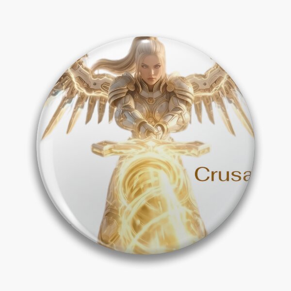 Item preview, Cyberpunk Crusader Golden Neon Sci-Fi Paladin Warrior designed and sold by EvolutionMerch.