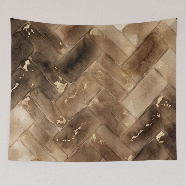 Item preview, Bronze & Gold Herringbone – Watercolor Chevron designed and sold by FawnFeatherCo.