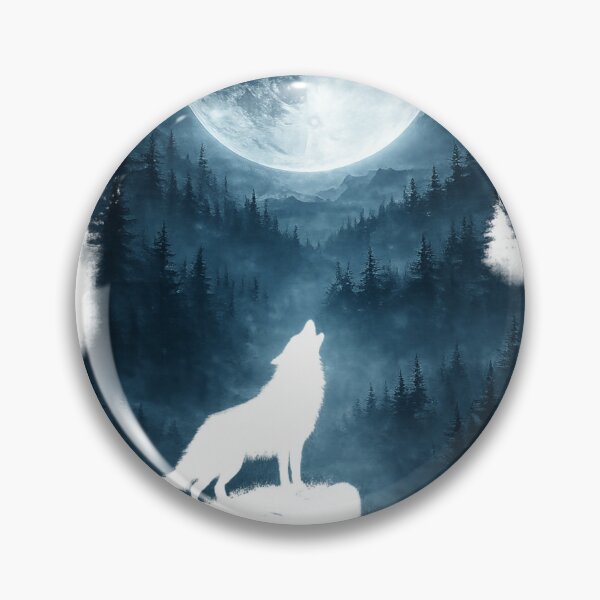 Item preview, Lone Wolf Under Full Moon Wilderness Art designed and sold by Print Print On.