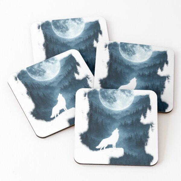 Item preview, Lone Wolf Under Full Moon Wilderness Art designed and sold by Print Print On.